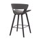 Armen Living Jagger Modern 26" Black Wood and Gray Faux Leather Counter Height Barstool LCJGBABLGR26 - alternate 6